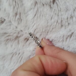 Pandora Band Of Hearts Ring Silver